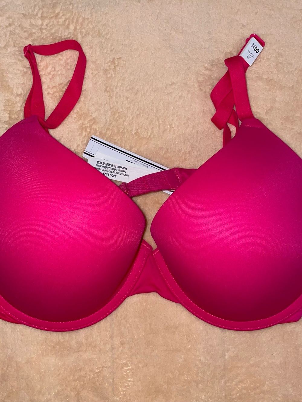 PINK Victoria's Secret Smooth Push-Up Bra - Hot Pink